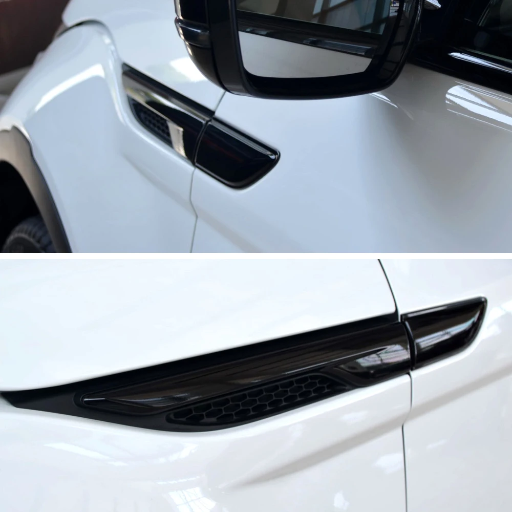 4 Stück glänzend schwarz seitlich entlüftung Auslass abdeckung Verkleidung für Land Rover Range Rover Evoque 2015-2019 Autozubehör – Detail 10