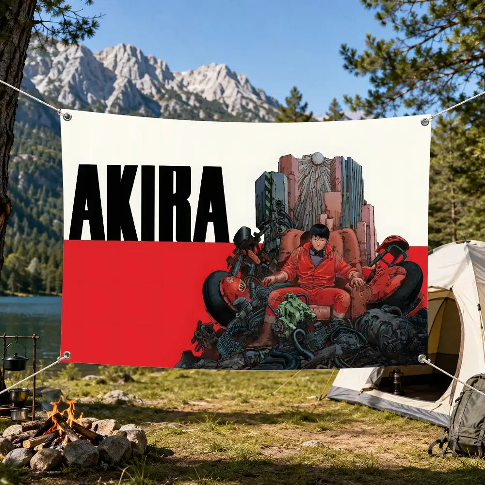 Young Magazine A-AKIRA Flags Aesthetic Wall Tapestry Printed Wall Hanging Living Room Party Outdoor Decor