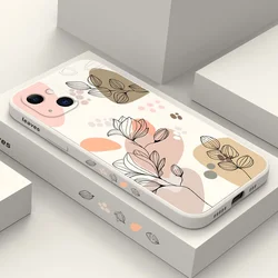 Abstract Plants Flower Silicone Phone Case for iPhone 17 13 12 11 14 15 16 Pro Max Case iPhone 16Plus 16E 17Air Shockproof Cover