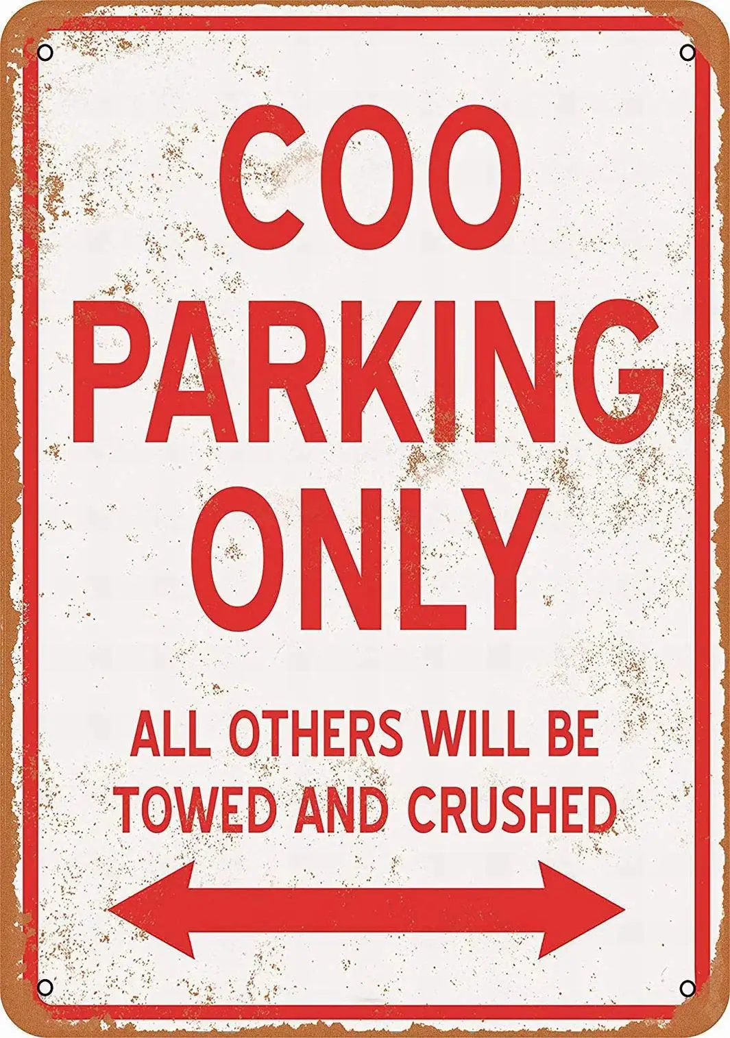 PaBoe 8 x 12 Metal Sign - COO Parking ONLY - Vintage Bar Wall Decorative sign sign sign