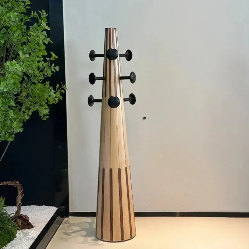 French retro solid wood coat rack antique designer home homestay model room hanger storage rack