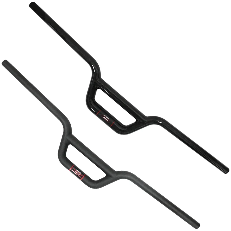 Full Carbon Fiber Handlebar U Riser Handle Bar 25.4mm Ultralight Twin-tube U-shaped Bar Width 580/760mm for Folding Bike MTB BMX