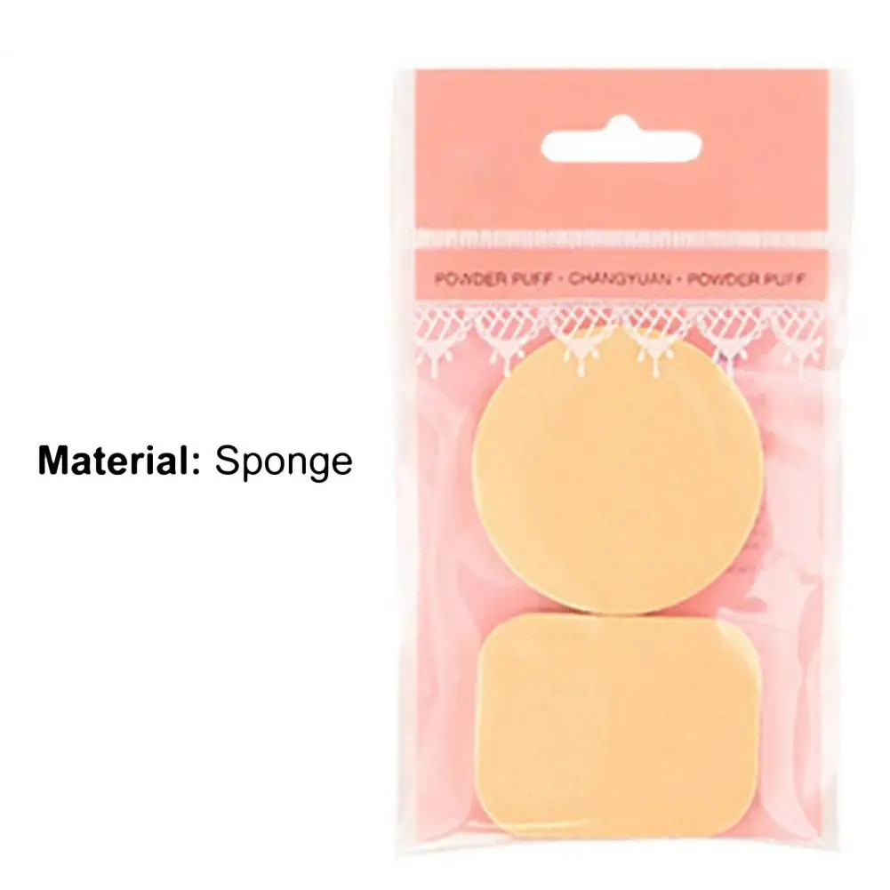 2Pcs/Set Powder Puffs Soft Wet Dry Dual Use Sponge Cosmetic Puff Beauty Tool Round Square Mini Makeup Puff