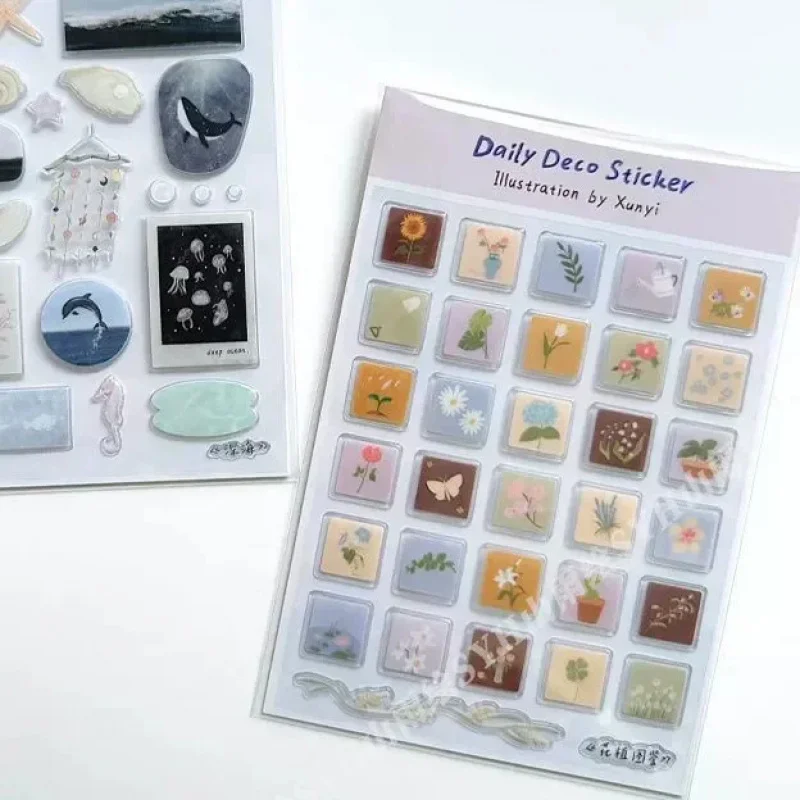 Cute Cartoon Ocean World 3D Jelly Stickers Transparent Resin Gel Self-adhesive Decoration for DIY Phone Cases Tablet Computers view 4