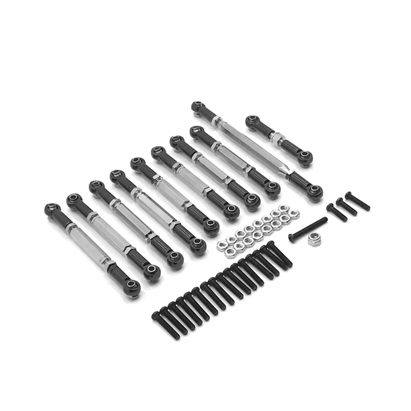 Conjunto de haste de ligação de direção de metal para mn d90/d91/d96/d99s/mn99s/mn90 1/12 e wpl c14/c24 1/16 rc carros acessórios de atualização