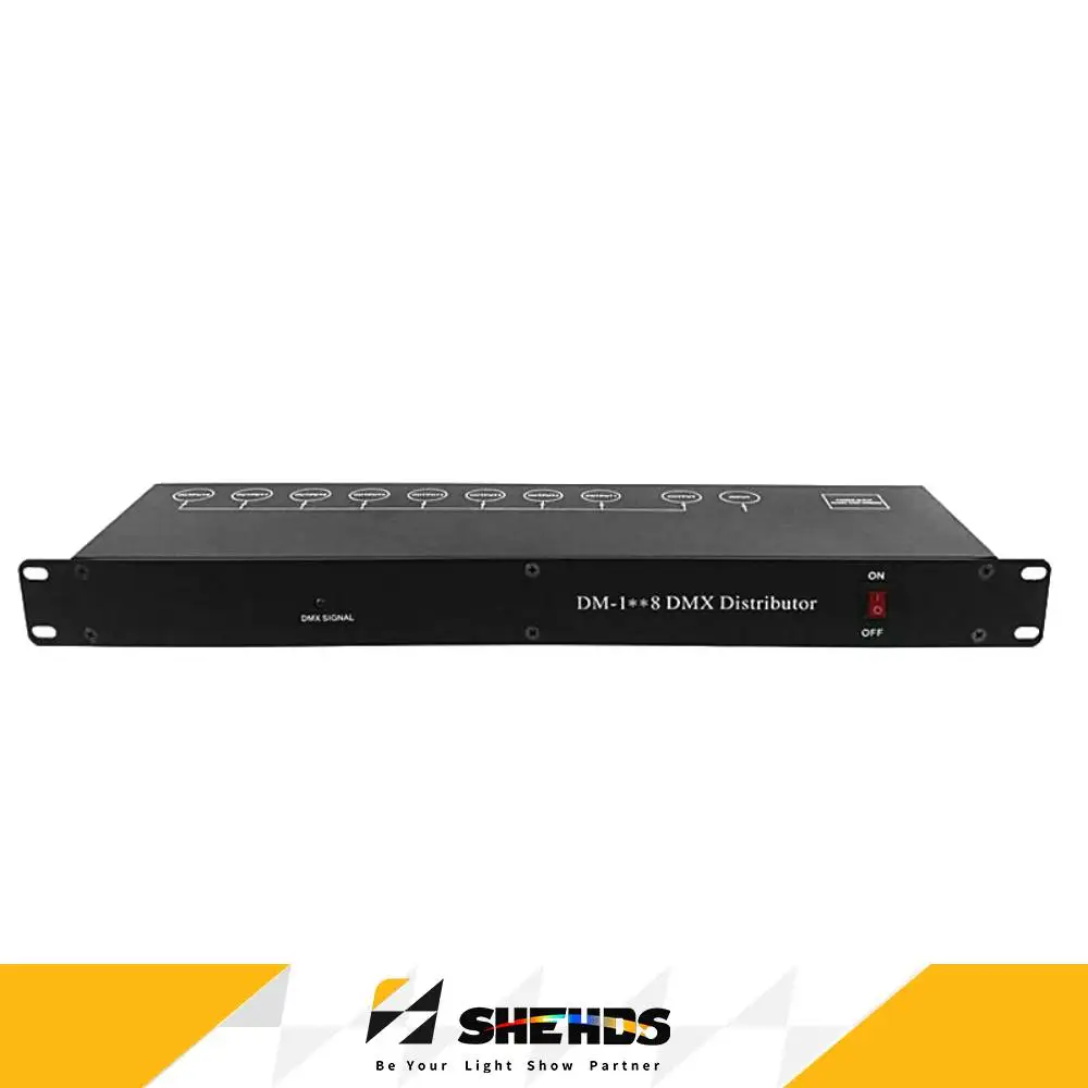 SHEHDS Stage Light Signal Controller DMX512 Splitter 8 Way DMX Distributor For Moving Head Lights Par Light Stage Equipment