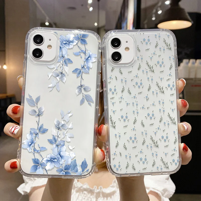 Funda de Flores para iPhone 17 Case iPhone 15 13 14 18 11 12 16 Pro Max 7 8 Plus 13 Mini XR SE Silicona Suave Transparente 5