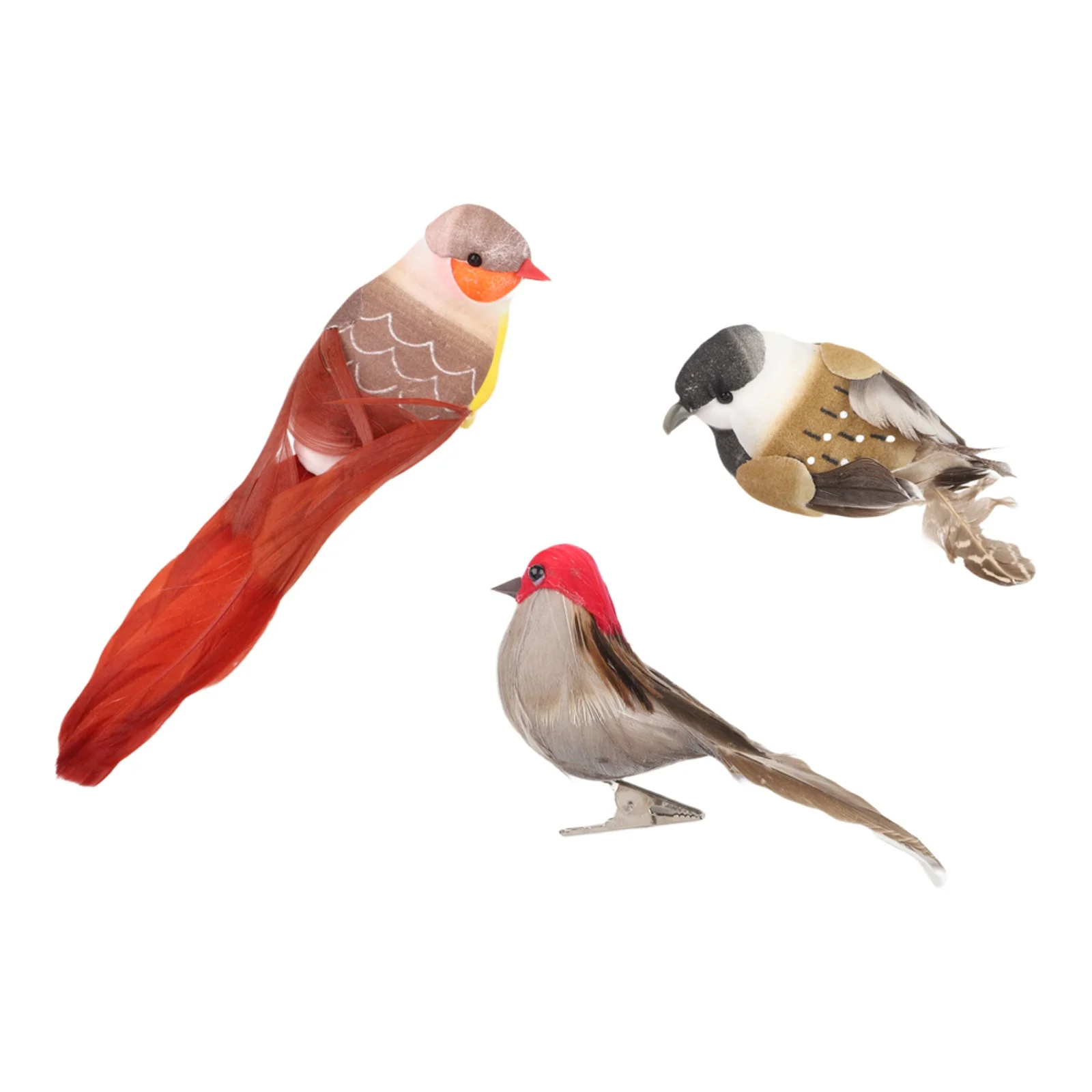 Christmas Tree Decoration with Clip On Artificial Birds Crafted from Foam and Feather Materials for Festive Seasonal Use