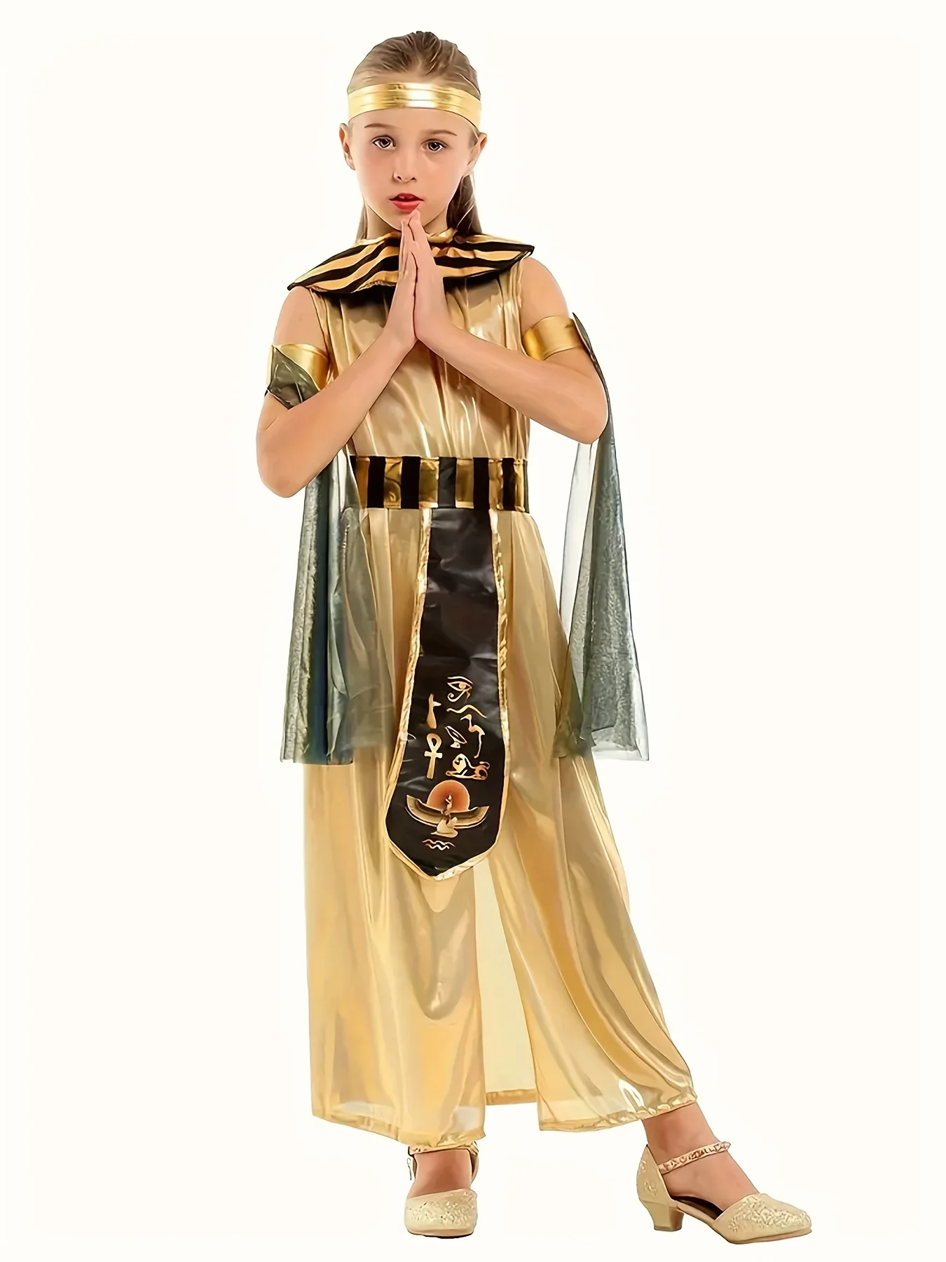 

2025 Kids Girls Halloween Cosplay Costumes Ancient Egypt Cleopatra Dress Cosplay Prince Princess Fancy Carnival Party