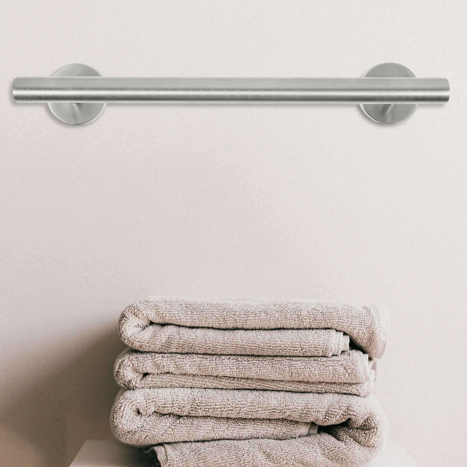 

1Pcs Stainless Steel Towel Rack Bar Wall Mounted Bathroom Kitchen Laundry Organizer Modern Safe Edgeless Design Rustproof Towel