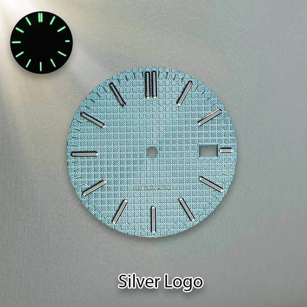 S Logo 31.8mm NH35 Dial Fit NH35/NH36 Japanese Automatic Movement C3 Green Luminous 3 o'clock Watch Accessories Repair tools