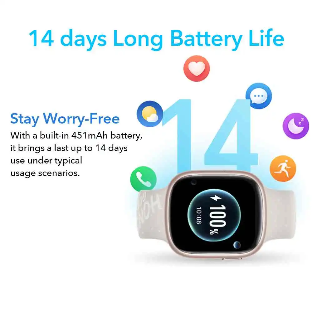 النسخة العالمية HONOR Watch 4 شاشة AMOLED مقاس 1.75 بوصة وبطارية 14 يومًا ومراقبة الصحة الشاملة للاتصال بالبلوتوث