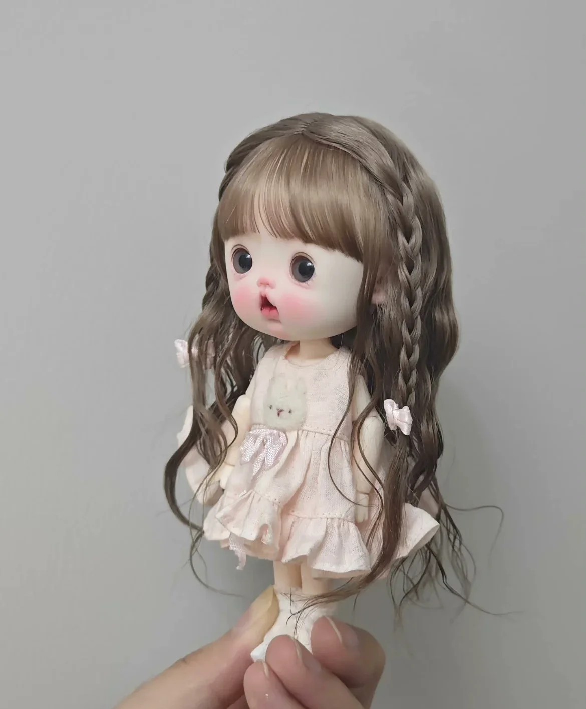 Hair for doll OB11 double braids wig 5-6
