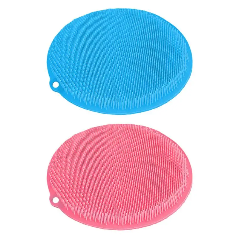 

Shower Back & Foot Scrubber Wall Mounted Bath Wash Pad Silicone Bath Massage Cushion Brush with Suction Cup Bathroom Accessories
