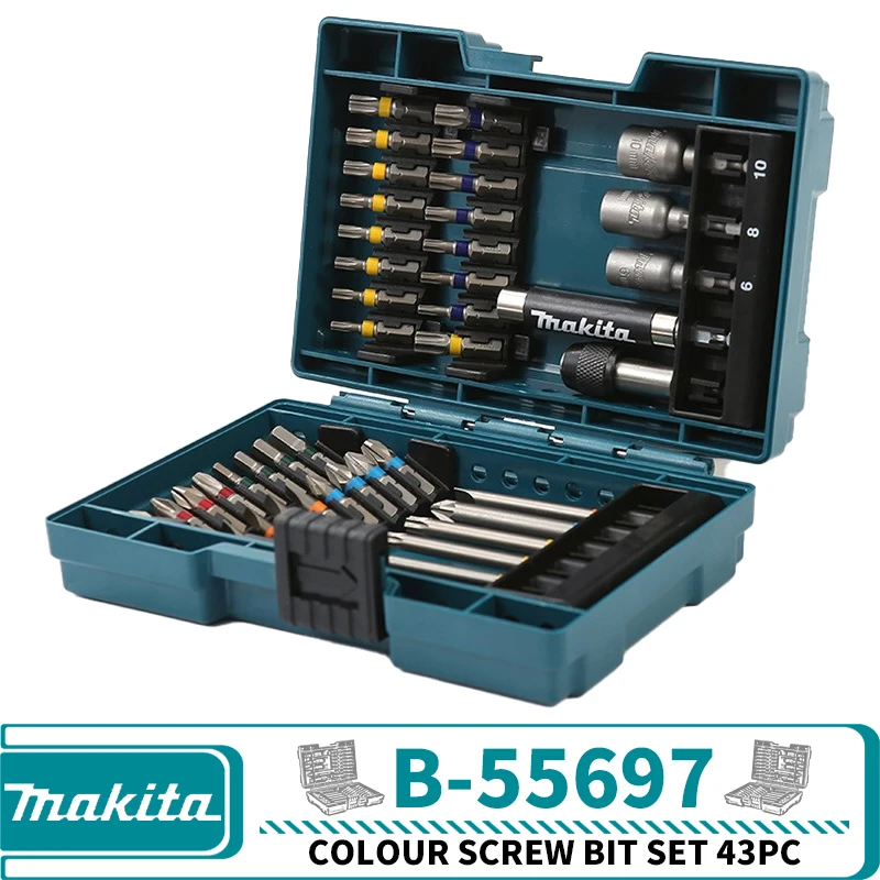 Makita B-55697 Colour Screw Bit Set 43PC Driver Power Tool Accessories