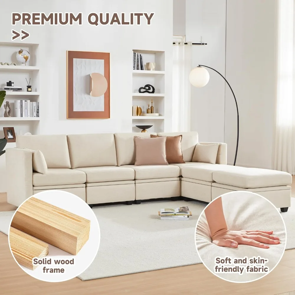 

Modular Sectional Sofa with Storage, U Shaped Sectional Couch for Living Room, Convertible Modular Sofa Couch with, Customized