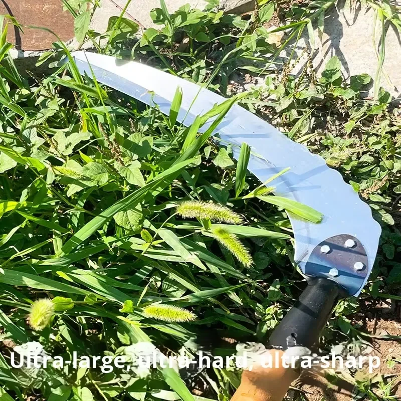 for New Long Handle Large Size Scythe Grass Cutting Agricultural Weeding Mowing Tool Sickle Blade for Reeds and Aquatic