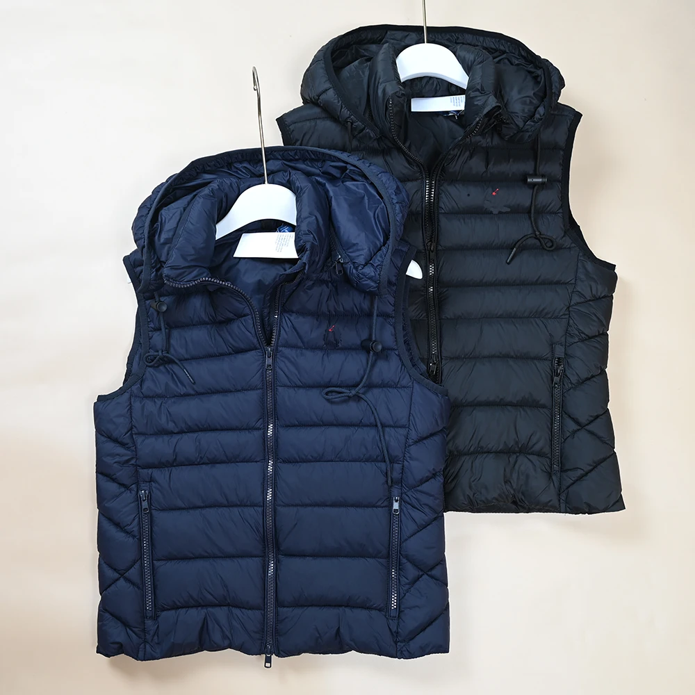 

Новая зимняя женская съемная шапка с вышитым логотипом, приталенный хлопковый жилет с капюшоном на молнии, чистый цвет, другой материал