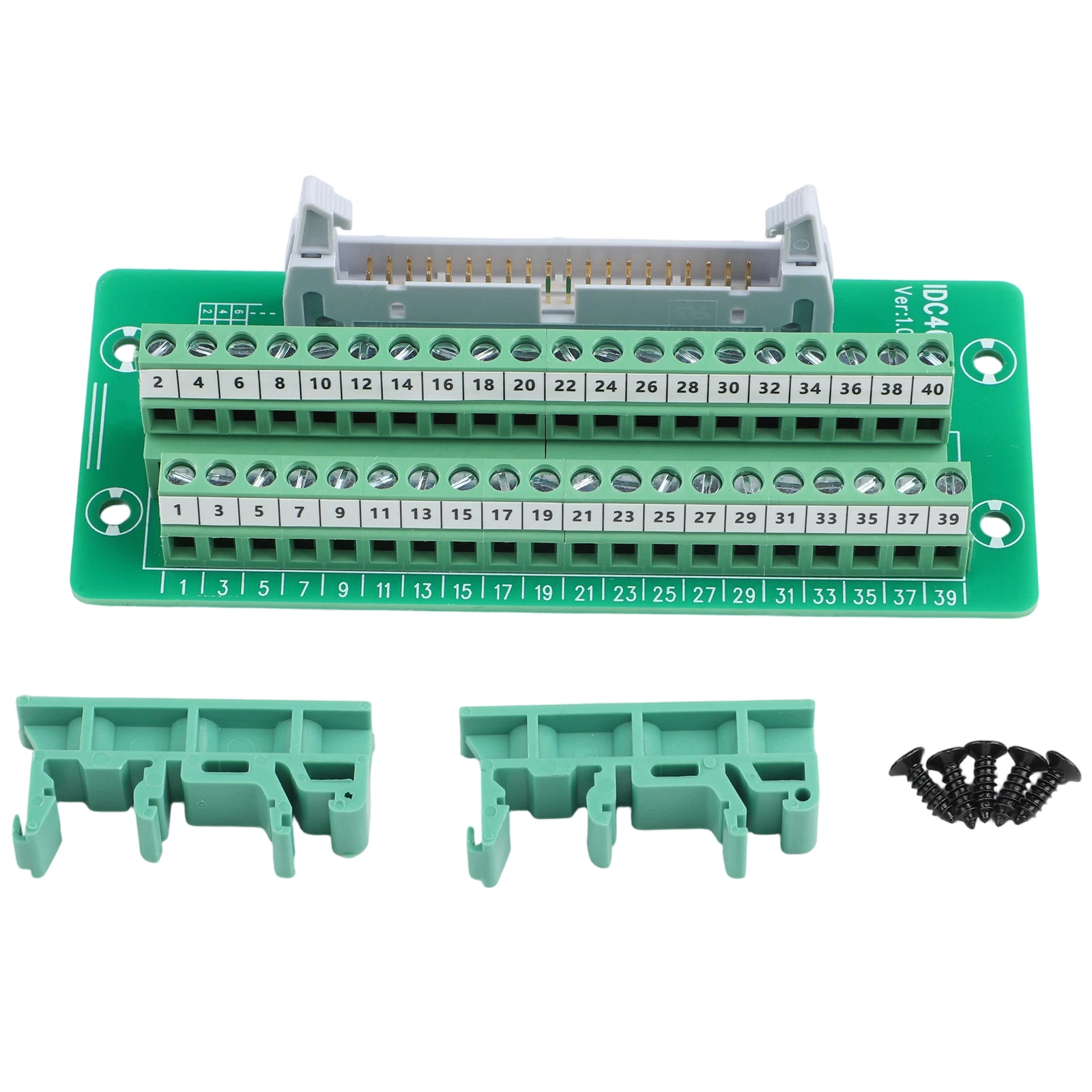 DIN Rail Terminal Block Terminal IDC40P-B Copper Contact DIN Rail Mounting Compatible With IDC 10P-64P For PLCs