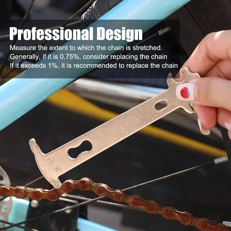 Инструмент для ремонта велосипеда, индикатор износа цепи для обслуживания мотоцикла, велосипеда, скутера, портативный измерительный прибор, аксессуар для проверки