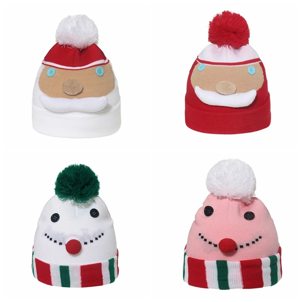 

Winter Santa Snowman Wool Christmas warm hat for boys and girls ZZ46