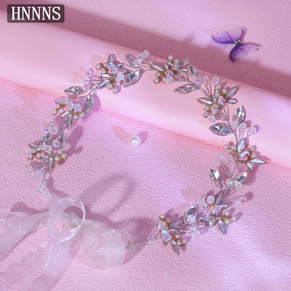 

HNNNS Fashion Crystal Hair Vine Handmade Bridal Headband Wedding Leaf Headdress Women's Beautiful Hair Accessories A338