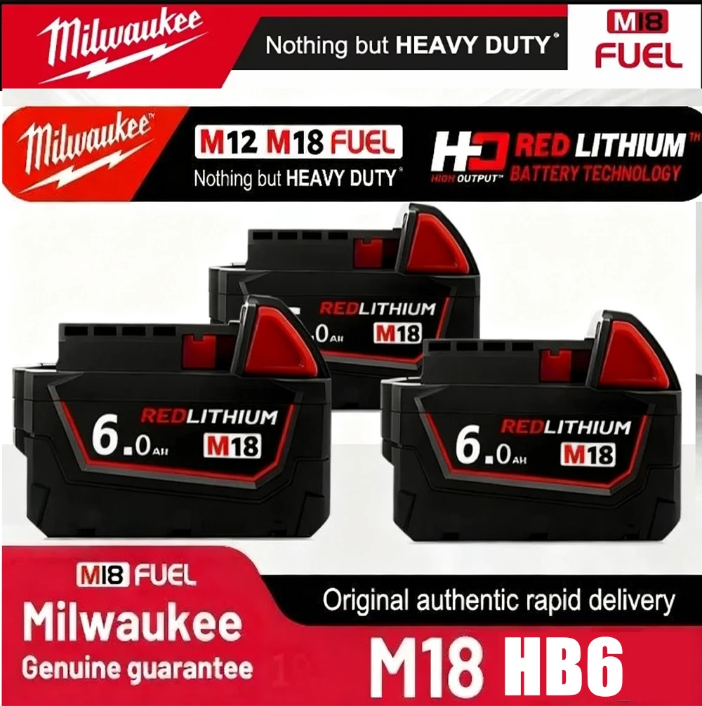 

Original Milwaukee 18V Battery，M18B5 5AH，6AH 3AH 8AH 12AH，M12-18FC Charger，Milwaukee M18 18V 4811-1850 1815 Tool Lithium Battery