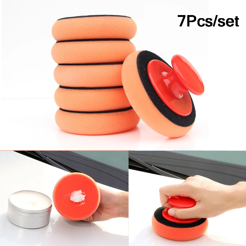 Car Wash Wax Polish Pad Polishing Pad Sponge Car Cleaning Cloth Microfiber Applicator For Auto Polisher Waxing Sponge