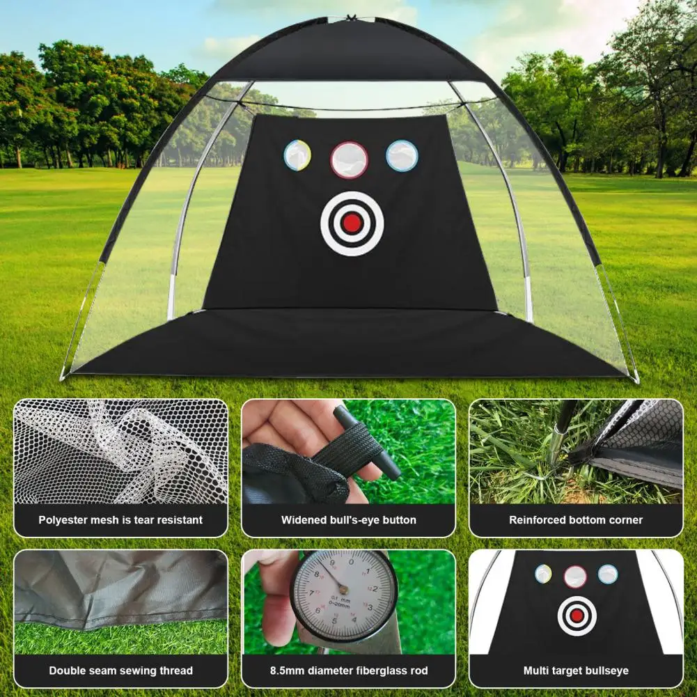 Golf Net, Golf Practice Net for Backyard Driving, Indoor Golf Training Chipping Aid Net with Turf, Tee, White Balls