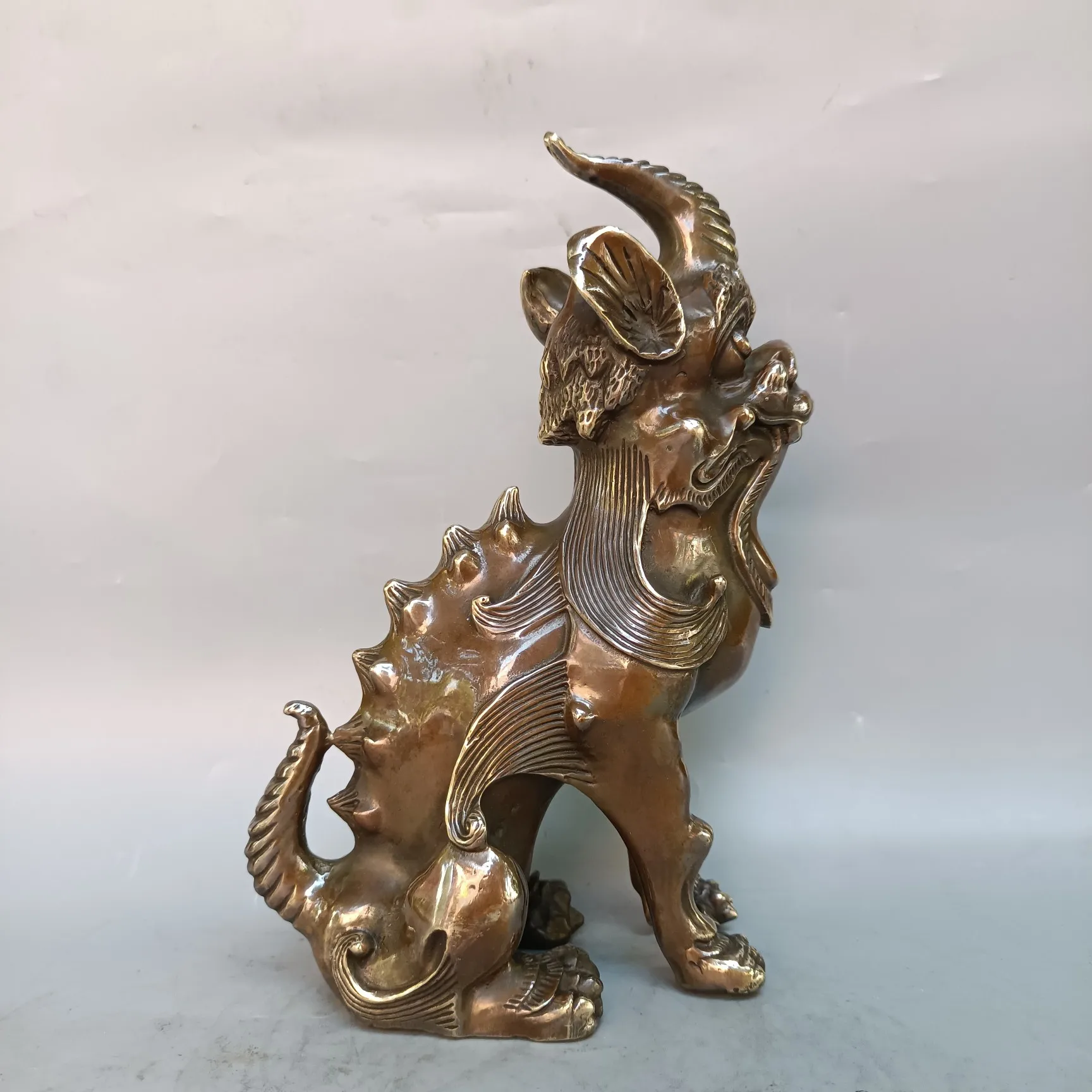 

25cm Chinese Unicorn Sacred Animal Sculpture Lucky Feng Shui Statue Ornament Suitable Decoration