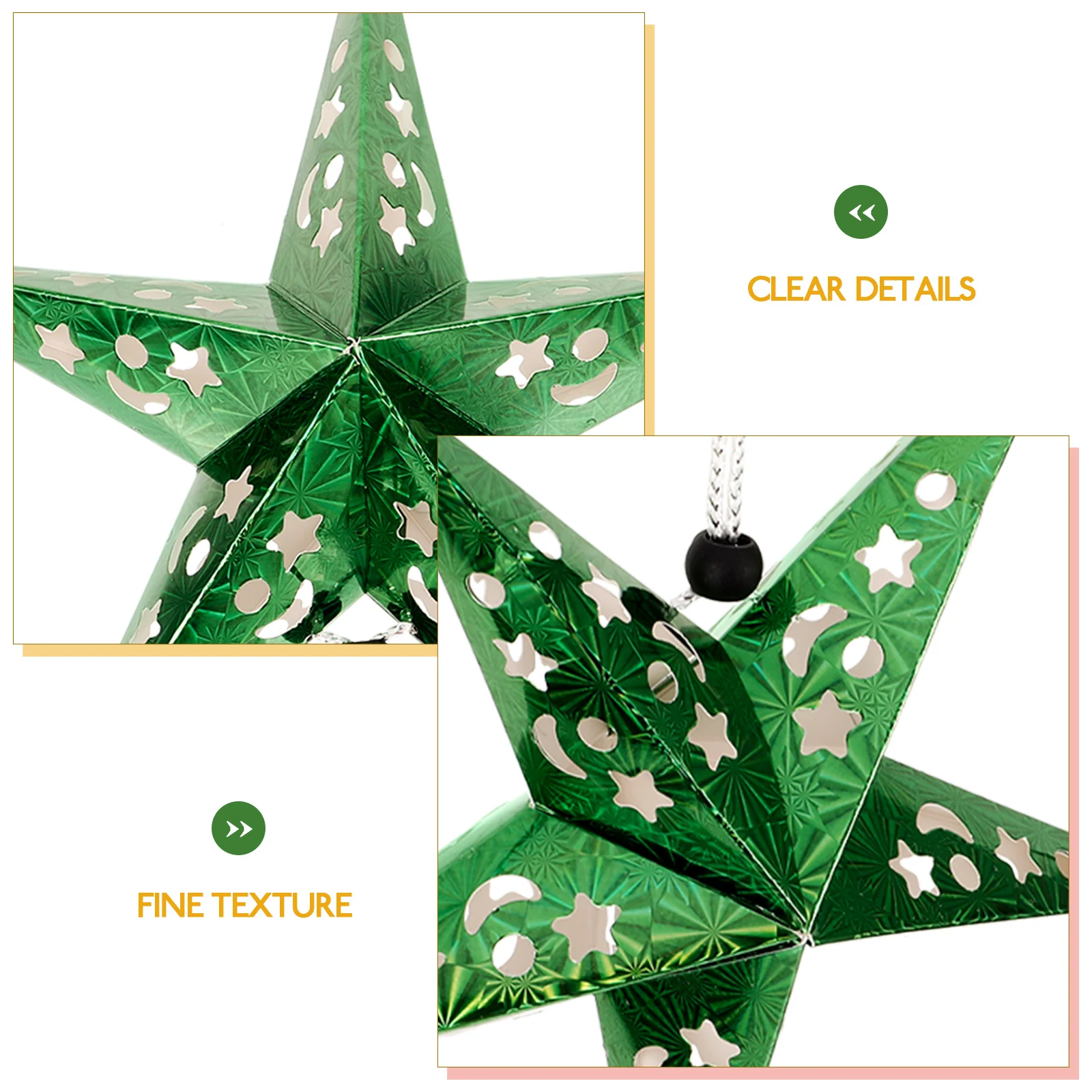 

4 Sets Pentagram Pendant Lamp Festival Hanging Lights Star Lampshade Personal Home Decoration Plastic Lanterns Five-pointed