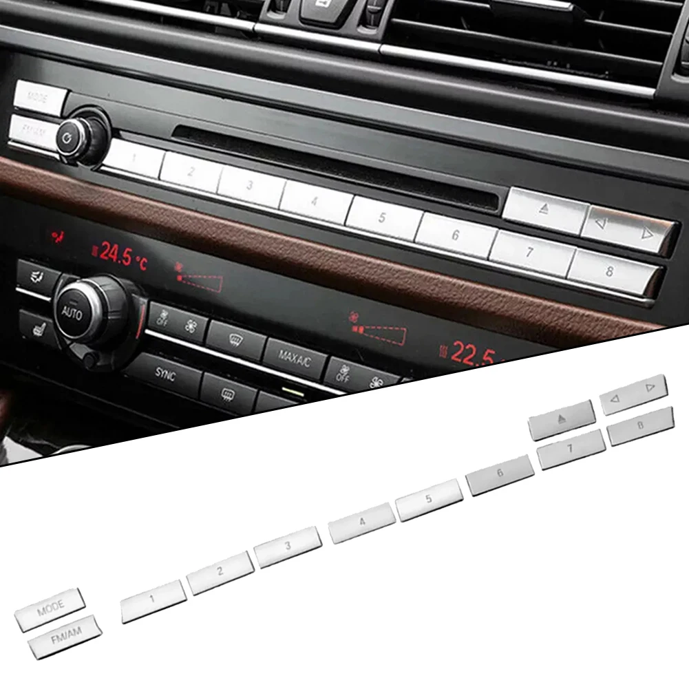 Interior CD Center Panel Mode Button Cover Trim for BMW 5 Series (For F10/F11) and 6/7 Series Elegant ABS Chrome Finish