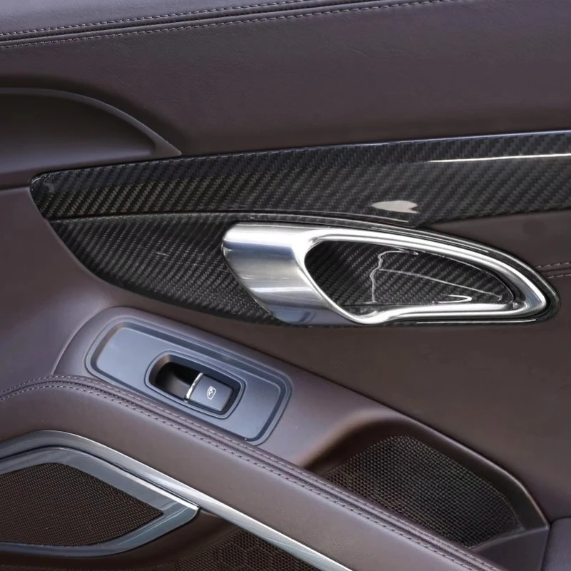 

Dry Carbon Fiber Interior Car Door Handle Bowl Custom Interior Kits for 718 911