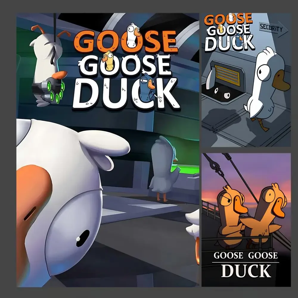 Game G-Goose Goose Duck Poster  Big Self-adhesive Art Waterproof Sticker Coffee House Dorm Room Wall Decor