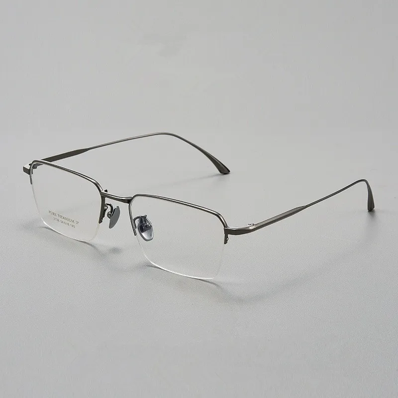 New pure titanium half frame male and female optical eyeglass frame prescription with myopia anti blue light gold black