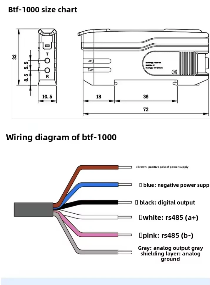 TS Series Contact Displacement Sensor High Resolution NPN/PNP Output Compact Industrial Transducer
