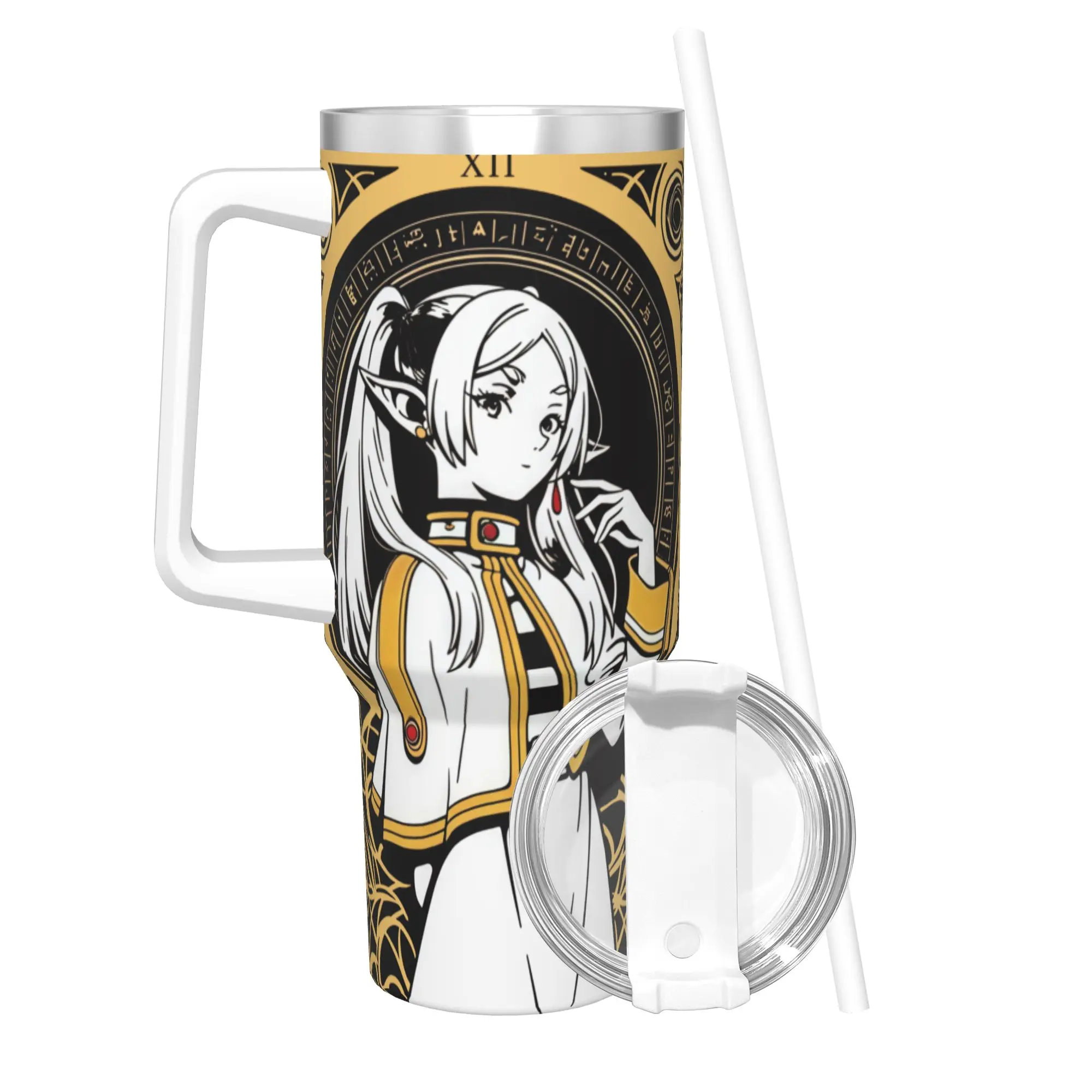 Stainless Steel Tumbler Frierens Beyond Journey's End Anime Thermal Mug Insulated Hot Drinks Mugs Cup Travelist Water Bottle
