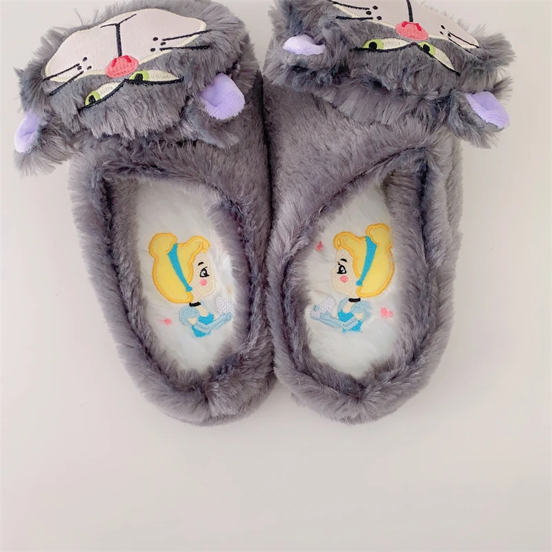 Lucifer Cat Alien Cartoon Plush Slippers Floor Warm Winter Indoor Slippers Flat Casual Non-slip Girl Home Shoes Autumn