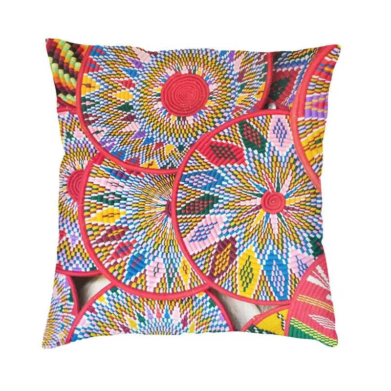 Nordic Style Ethiopian Plates Cushion Covers 45x45 Velvet Sefed Throw Pillow Case Sofa Car Square Pillowcase Bedroom Decoration