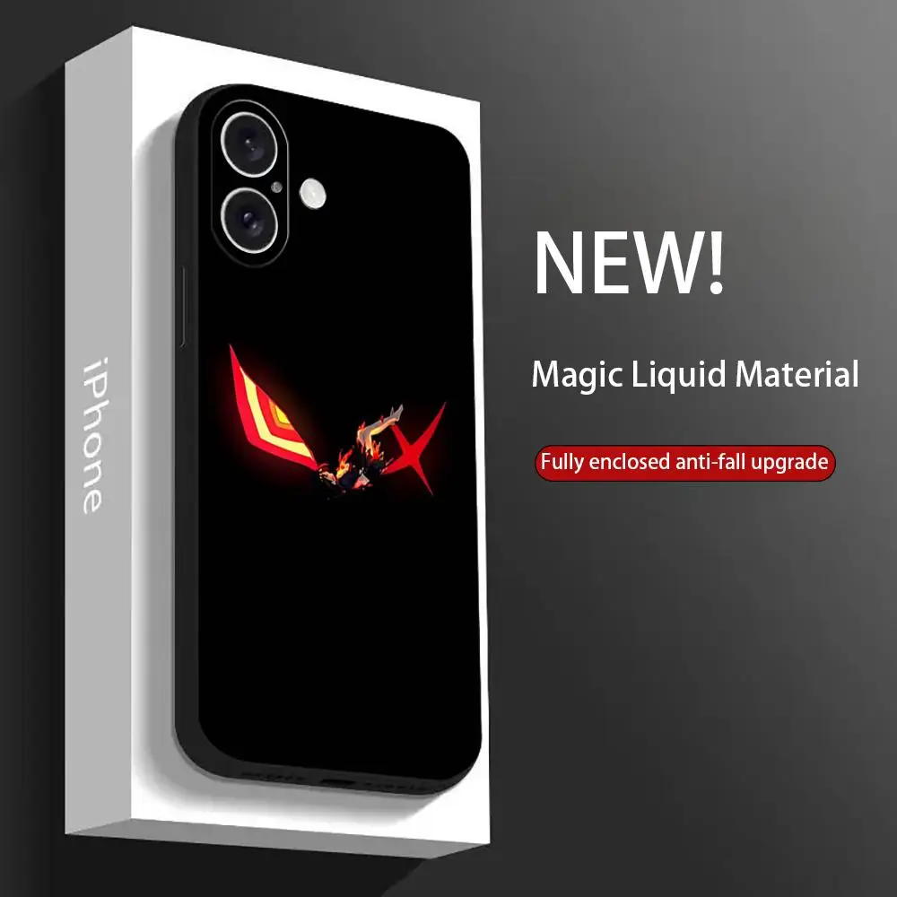 KILL la KILL أنيمي الساخن جراب هاتف آيفون 17 16 15 14 13 12 11 X XR XS 8 Plus Mini Pro Max لينة سوداء غطاء مقاوم للصدمات #2