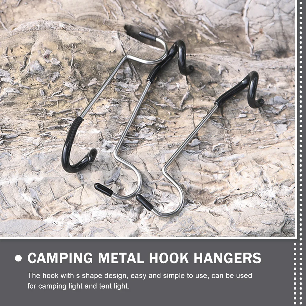 

5Pcs S Shape Camping Light Hook Versatile Tent Lamp Hangers Portable Metal Hooks Camping Light Hook Tent Lamp Pole Hooks
