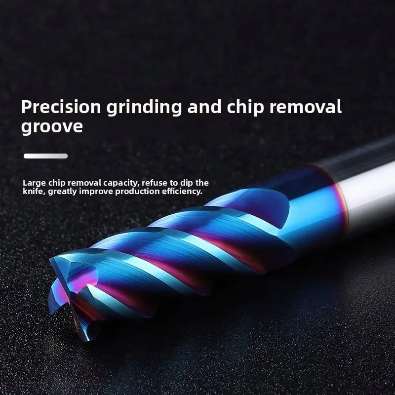 HRC65 Nano Blue Coated End Mill 12mm 4-Flute Solid Carbide Square End Milling Cutter