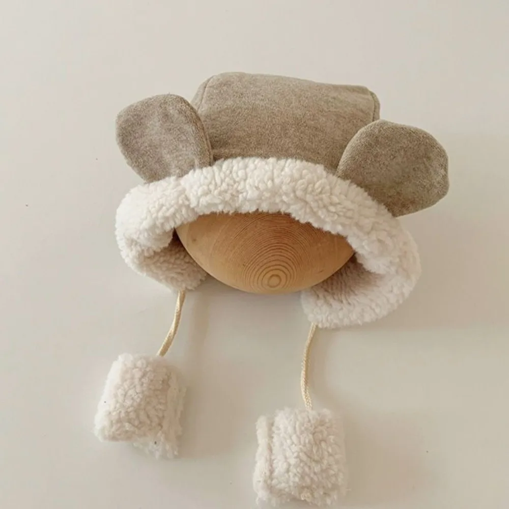 

Kawaii Cute Bear Ear Hat Fleece Winter Baby Beanie Cap Thick Warm Ear Protection Hat Boys Girls