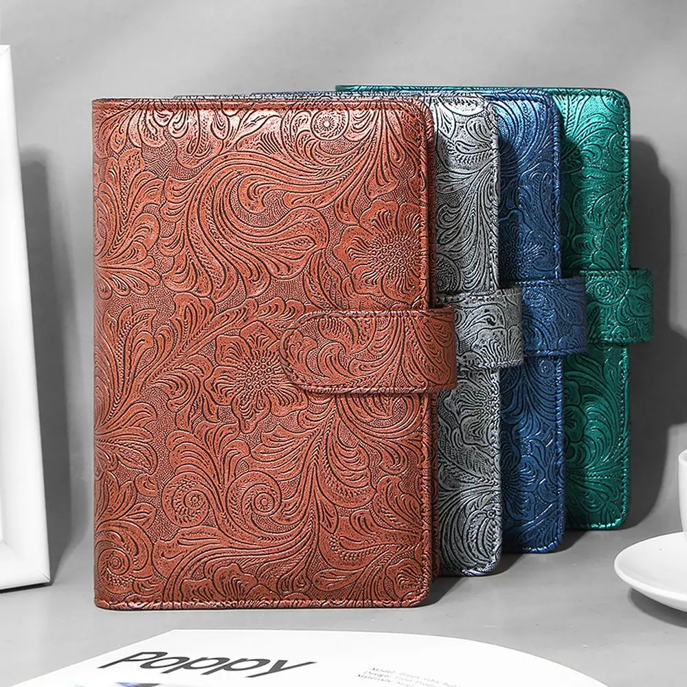 Durable Soft Loose leaf Office Supplies Binder Stationery Page Rings Paper Holder Leather Binder Binder Pockets Notebook Cover