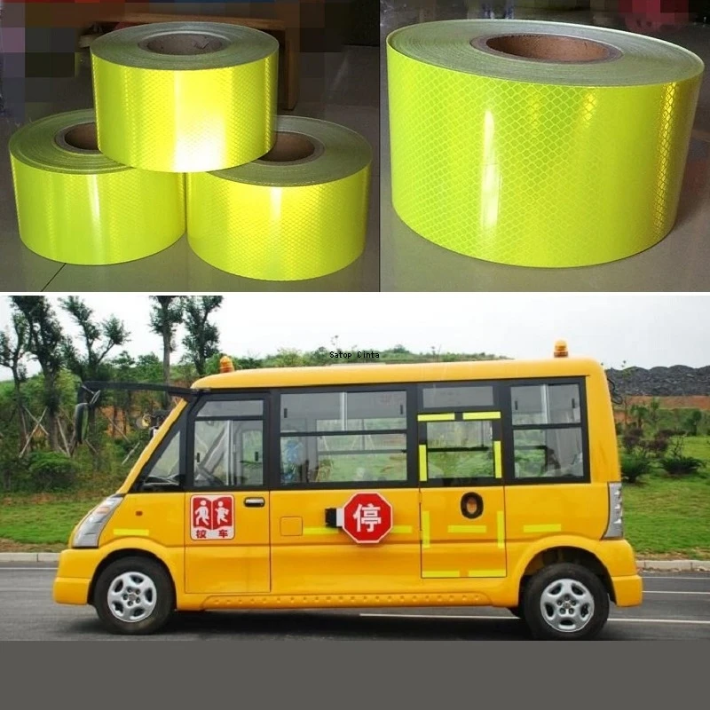 10cm*5m Waterproof Reflective Tapes Self-Adhesive White Red Fluorescent Yellow Outdoor Safety Caution Reflector Stickers For Car