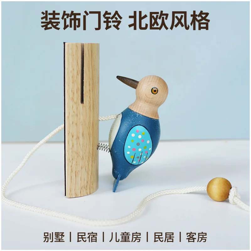 Creative Housewarming Gift Wooden Retro Knocker Pendant Doorbell