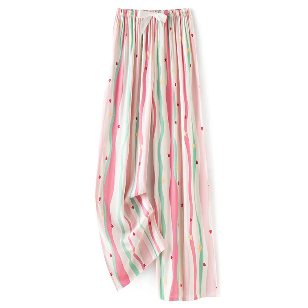 Comfortable Pants Silk Trousers Suitable For Various Occasions Breathable Fabric Capre Design Casual Style Elastic Waist