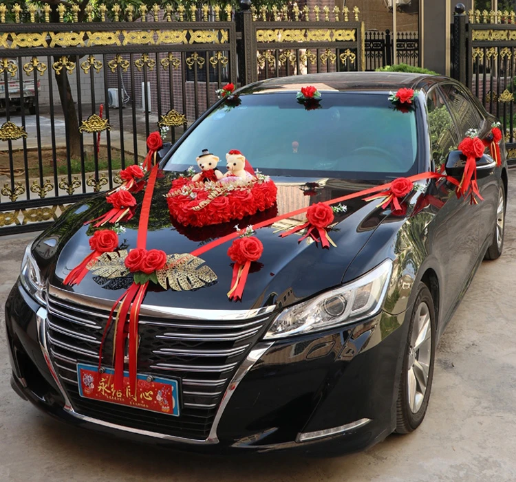 

Float decoration wedding car front flower