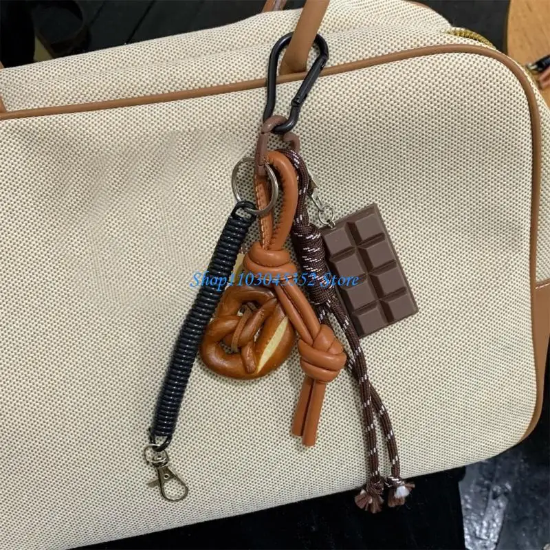 

A3PE Creative Bagel Chocolate Designs Bag Pendant Accessory For Backpacks And Keys