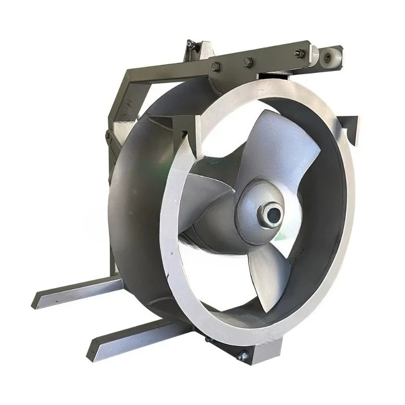 Submersible sewage treatment system pump with core motor assembly equipped with a stirrer